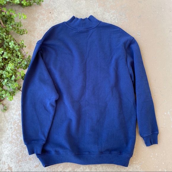 Topshop Navy Blue Pullover Oversized Sweatshirt - Picture 2 of 3